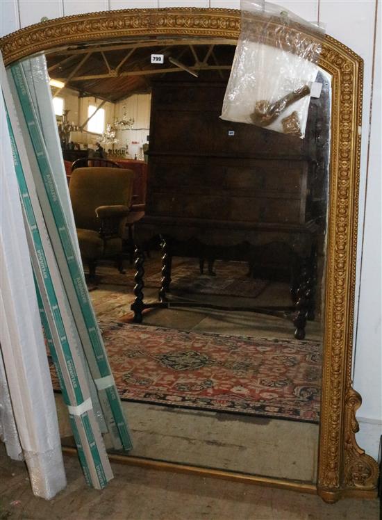 Large gilt framed mirror(-)